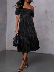 Milan Kiss Sukienka w kolorze czarnym rozmiar: XL. Czarne sukienki damskie Milan Kiss, xl, bez wzorów, z wiskozy, bez kołnierzyka, bez ramiączek, midi. Za 165.99 zł.