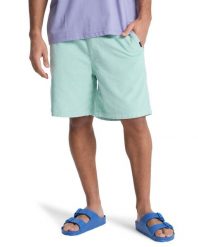 Szorty z kordu dla Mężczyzn TAXER 18" Niebieski. Niebieskie szorty męskie Quiksilver, z bawełny, bez kołnierzyka. Za 239.99 zł.