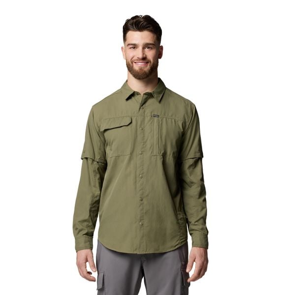 COLUMBIA Koszula męska Skien Valley Long Sleeve Shirt stone green-XL. Zielone koszule męskie Columbia, m, bez wzorów, z materiału, bez kołnierzyka, bez ramiączek. Za 321.16 zł.