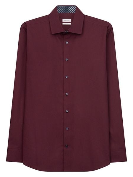 Seidensticker Koszula - Slim fit - w kolorze bordowym rozmiar: 38. Czerwone koszule męskie Seidensticker, bez wzorów, z bawełny, bez kołnierzyka, bez ramiączek. Za 115.24 zł.