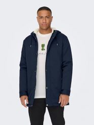 ONLY & SONS Parka w kolorze granatowym rozmiar: S. Niebieskie parki męskie Only & Sons, s, bez wzorów, z polaru. Za 131.74 zł.