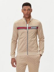 Guess Bluza Z2BQ06 K7122 Beżowy Regular Fit. Brązowe bluzy bez kaptura męskie Guess, m, z bawełny. Za 379.99 zł.