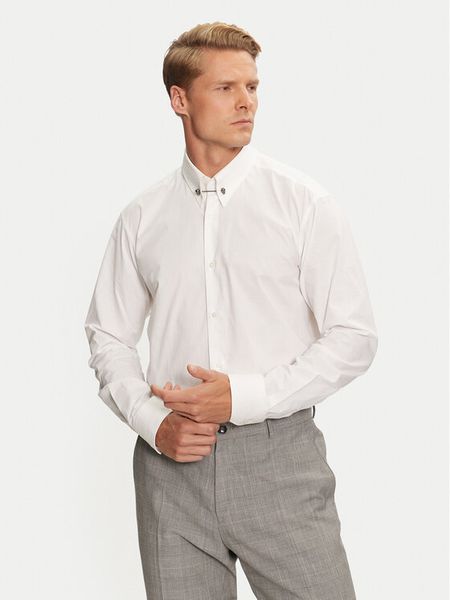 Hugo Koszula Vikko 50524838 Biały Modern Fit. Białe koszule męskie Hugo, m, bez wzorów, z bawełny, bez kołnierzyka, bez ramiączek. Za 269.99 zł.