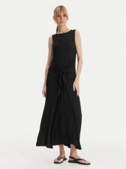 Emporio Armani Sukienka letnia EW003413 AF20240 UC001 Czarny Regular Fit. Czarne sukienki damskie Emporio Armani, na lato, s, bez wzorów, z wiskozy, bez kołnierzyka, bez ramiączek. Za 739.99 zł.