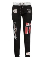 Geographical Norway Spodnie dresowe "Moliere" w kolorze czarnym rozmiar: L. Czarne spodnie dresowe damskie Geographical Norway, l, z aplikacjami, z dresówki. Za 96.83 zł.