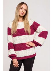 Made of emotion Sweter w kolorze różowo-kremowym rozmiar: S/M. Brązowe swetry klasyczne damskie Made Of Emotion, m, ze splotem, bez kołnierzyka. Za 105.63 zł.