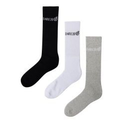 Skarpety Unisex Dla Dorosłych Crew (3 Sztuki). Białe skarpetki męskie Dare 2b, bez wzorów, z bawełny. Za 122.99 zł.
