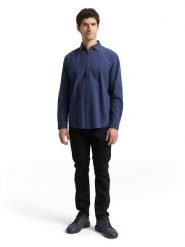 Tom Tailor Koszula - Regular fit - w kolorze granatowym rozmiar: S. Niebieskie koszule męskie Tom Tailor, s, bez wzorów, z bawełny, bez kołnierzyka, bez ramiączek. Za 70.41 zł.