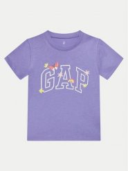 Gap T-Shirt 710283-05 Fioletowy Regular Fit. Fioletowe koszulki dziewczęce GAP, bez wzorów, z bawełny, bez ramiączek. Za 49.99 zł.