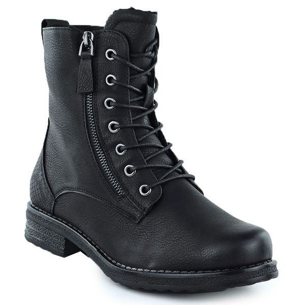 Botki damskie workery czarne Jezzi 7861. Czarne botki damskie Jezzi, ze skóry ekologicznej, bez obcasa, bez zapięcia. Za 189.99 zł.