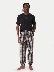 BOSS Piżama Easy Long 50535875 Czarny Loose Fit. Czarne piżamy męskie Boss, m, bez wzorów, z bawełny, bez ramiączek. Za 339.99 zł.