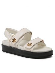 Tory Burch Sandały Kira Sport Sandal Calf Leather 144328 Écru. Sandały damskie Tory Burch, bez wzorów, ze skóry, bez obcasa, na płaskiej podeszwie. Za 1,049.00 zł.