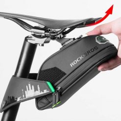Torba rowerowa Rockbros pod siodełko. Czarne torebki klasyczne damskie ROCKBROS, bez wzorów, bez dodatków. Za 42.99 zł.