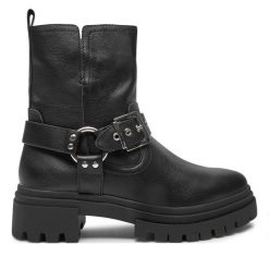 Botki Aldo. Czarne botki damskie Aldo, bez obcasa, na płaskiej podeszwie, bez zapięcia. Za 309.99 zł.