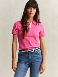 Gant koszulka polo Kobiety Bawełna wyrazisty róż, XS. Czerwone bluzki sportowe damskie Gant, xs, z bawełny, bez kołnierzyka, bez ramiączek. Za 329.95 zł.