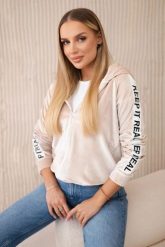 Bluza welurowa z kapturem beżowa. Brązowe bluzy z kapturem damskie KESI, l, z gumy. Za 206.59 zł.