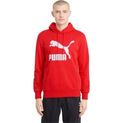 Bluza z kapturem Puma Classics Logo, Mężczyźni. Czerwone bluzy sportowe męskie Puma, bez wzorów, z bawełny, sportowe, bez kołnierzyka, bez ramiączek. Za 390.00 zł.