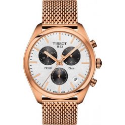 RABAT ZEGAREK TISSOT PR 100 CHRONOGRAPH T101.417.33.031.01. Białe zegarki męskie TISSOT, ze stali. W wyprzedaży za 1,480.00 zł.