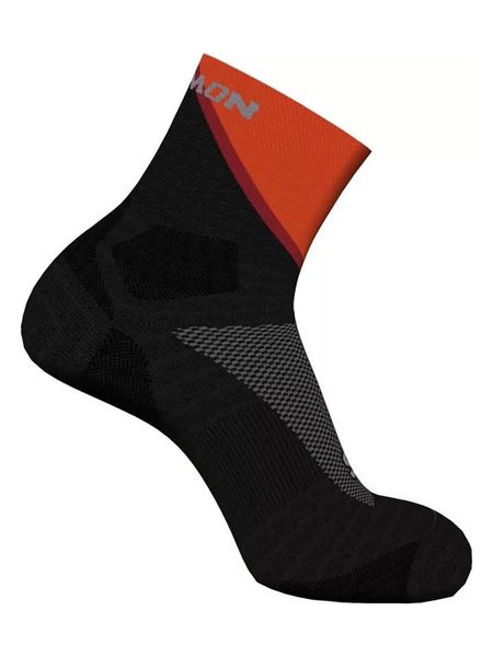 SALOMON Skarpety "Pulse Ankle" w kolorze czarno-czerwonym do biegania rozmiar: 45-47. Czarne skarpetki męskie Salomon, bez wzorów. Za 52.45 zł.