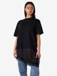 Noisy may Koszulka w kolorze czarnym rozmiar: XS. Czarne t-shirty damskie Noisy may, xs, bez wzorów, z bawełny, z asymetrycznym kołnierzem. Za 91.95 zł.