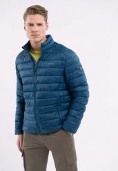 Lekka, pikowana kurtka J-ELZO. Niebieskie kurtki męskie Volcano, m, bez wzorów, z dzianiny, sportowe, bez kaptura. Za 299.99 zł.