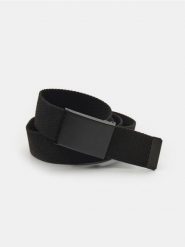 Pasek materiałowy - czarny. Czarne paski męskie Sinsay, bez wzorów, z materiału. Za 19.99 zł.