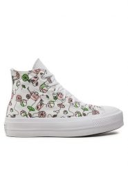 Converse Trampki Chuck Taylor All Star Lift Platform Pink Lemonade A07561C Biały. Białe trampki i tenisówki damskie Converse, bez wzorów, z materiału. Za 309.99 zł.