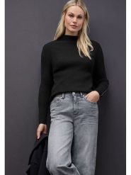 Street One Sweter w kolorze czarnym rozmiar: 42. Czarne golfy damskie Street One, bez kołnierzyka. Za 95.92 zł.