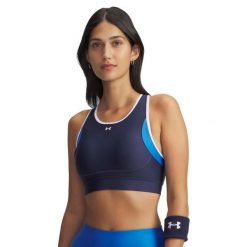 Top Under Armour Ua Crossback Mid Otwarty Tył Damskie. Niebieskie topy sportowe damskie Under Armour, l, bez wzorów, z elastanu, bez ramiączek. Za 258.99 zł.