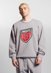 Bluza sportowa męska Prosto Shield Big bez kaptura. Szare bluzy bez kaptura męskie Prosto., m, z bawełny. Za 215.99 zł.