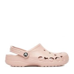 Klapki Crocs. Czerwone klapki damskie Crocs, bez wzorów, bez obcasa. Za 159.99 zł.