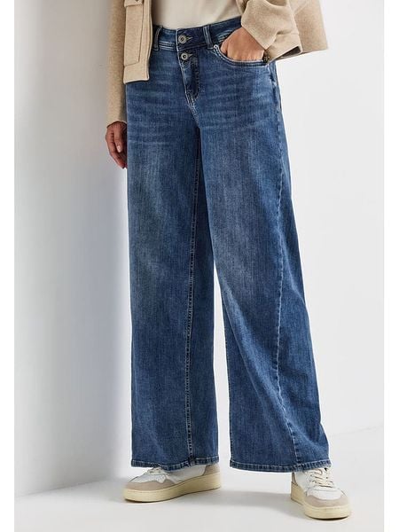 Street One Dżinsy - Comfort fit - w kolorze niebieskim rozmiar: W26/L32. Niebieskie jeansy damskie Street One, z podwyższonym stanem. Za 152.98 zł.