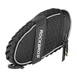 Sakwa, torba rowerowa pod siodło Rockbros C16-BK. Czarne torebki klasyczne damskie ROCKBROS, bez wzorów, z gumy, bez dodatków. Za 49.99 zł.