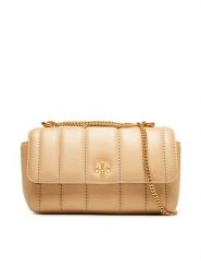 Tory Burch Torebka Kira Mini Flap Bag 142567 Beżowy. Brązowe torebki klasyczne damskie Tory Burch, bez wzorów, ze skóry, wizytowe, bez kołnierzyka, bez ramiączek. Za 1,259.00 zł.