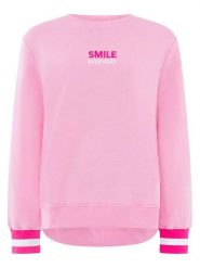 Zwillingsherz Bluza "Smile Everyday" w kolorze jasnoróżowym rozmiar: L/XL. Różowe bluzy bez kaptura damskie Zwillingsherz, l. Za 134.95 zł.