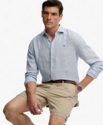 Superdry Premium Regular Chino Szorty Slim – Sandstone Brown. Brązowe szorty damskie Superdry., bez wzorów, z bawełny, klasyczne. Za 260.65 zł.