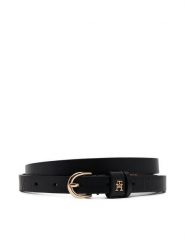 Tommy Hilfiger Pasek Damski Essential Effortless 1.5 AW0AW17246 Czarny. Czarne paski damskie Tommy Hilfiger, bez wzorów, ze skóry. Za 169.99 zł.