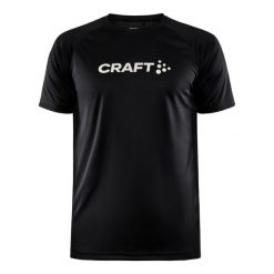 Koszulka Craft Core Essence Logo. Czarne t-shirty sportowe męskie Craft, bez ramiączek, do biegania. Za 141.87 zł.