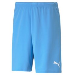 Spodenki piłkarskie męskie Puma teamRISE Short. Białe szorty męskie Puma, bez kołnierzyka. Za 68.00 zł.