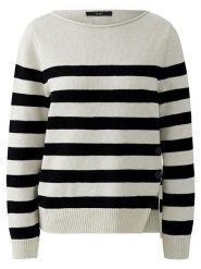 Oui Sweter w kolorze biało-czarnym rozmiar: 38. Białe swetry klasyczne damskie Oui, bez kołnierzyka. Za 231.13 zł.