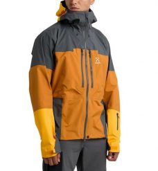 Kurtka Męska Turystyczna Spitz GTX Pro Jacket MenGolden Brown/Magnetite. Brązowe kurtki męskie Haglöfs, l, bez wzorów, z gore-texu, bez kaptura. Za 1,099.00 zł.