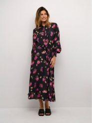 Kaffe Sukienka koszulowa Dorita 10507590 Czarny Regular Fit. Czarne sukienki damskie Kaffe, bez wzorów, z wiskozy, bez kołnierzyka, bez ramiączek, koszulowe. Za 339.99 zł.