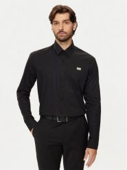 KARL LAGERFELD Koszula 605947 544671 Czarny Regular Fit. Czarne koszule męskie Karl Lagerfeld, l, bez wzorów, z bawełny, bez kołnierzyka, bez ramiączek. Za 459.99 zł.