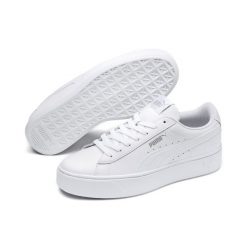 Podwyższone damskie buty sportowe PUMA Vikky PUMA White. Białe buty sportowe na co dzień damskie Puma, bez wzorów, z gumy, Puma Vikky. Za 372.00 zł.