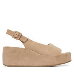 Sandały HÖGL. Brązowe sandały damskie HÖGL, bez wzorów, bez obcasa, na koturnie. Za 739.99 zł.