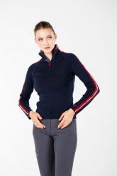 Sweter turystyczny damski Woolona 100% Merino. Niebieskie swetry klasyczne damskie WOOLONA, na zimę, l, z materiału, bez kołnierzyka. Za 648.00 zł.