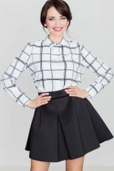 Czarna Rozkloszowana Mini Spódnica z Szeroką Plisą. Czarne spódniczki damskie Katrus, m, bez wzorów, z materiału, mini, plisowane. Za 179.00 zł.