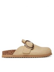 DeeZee Klapki T0613-61 Beżowy. Brązowe klapki damskie DeeZee, bez wzorów, z materiału, bez obcasa. Za 119.99 zł.