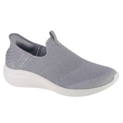 Tenisówki Skechers Model Slip-ins: Sumit Kolor Szary. Szare trampki i tenisówki damskie Skechers, bez wzorów, z tkaniny. Za 359.99 zł.