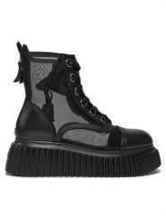 AGL Trzewiki Iggy D751563PGK62481013 Czarny. Czarne botki damskie AGL, z syntetyku, bez obcasa, na płaskiej podeszwie, bez zapięcia. Za 1,389.00 zł.